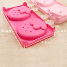 AJKOY-DIY Ice Bucket Es Krim Cetakan dan Kucing Kartun Pola Red-Intl