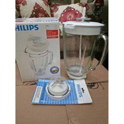 Gelas Kaca Blender Philips Hr 2061/2071/2115/2116 Original (Komplit)