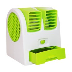 Goshop Mini Ac Portable Fan Twin Kipas Angin Duduk Mini - Hijau