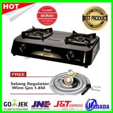 Paket Kompor Rinnai RI-302S Kompor Gas 2 Tungku +Selang Regulator Winn