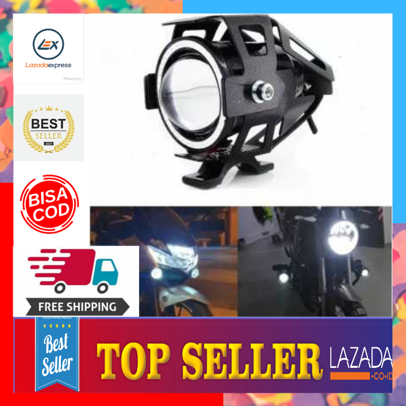 COD Lampu Tembak LED Motor Super Terang 12 Volt Lampu Sorot Tembak