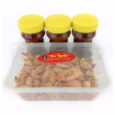 Paket Udang Renyah Kering Crispy Besar Sambal Bawang Bu Rudy Oleh-Oleh Khas Bu Rudi Surabaya