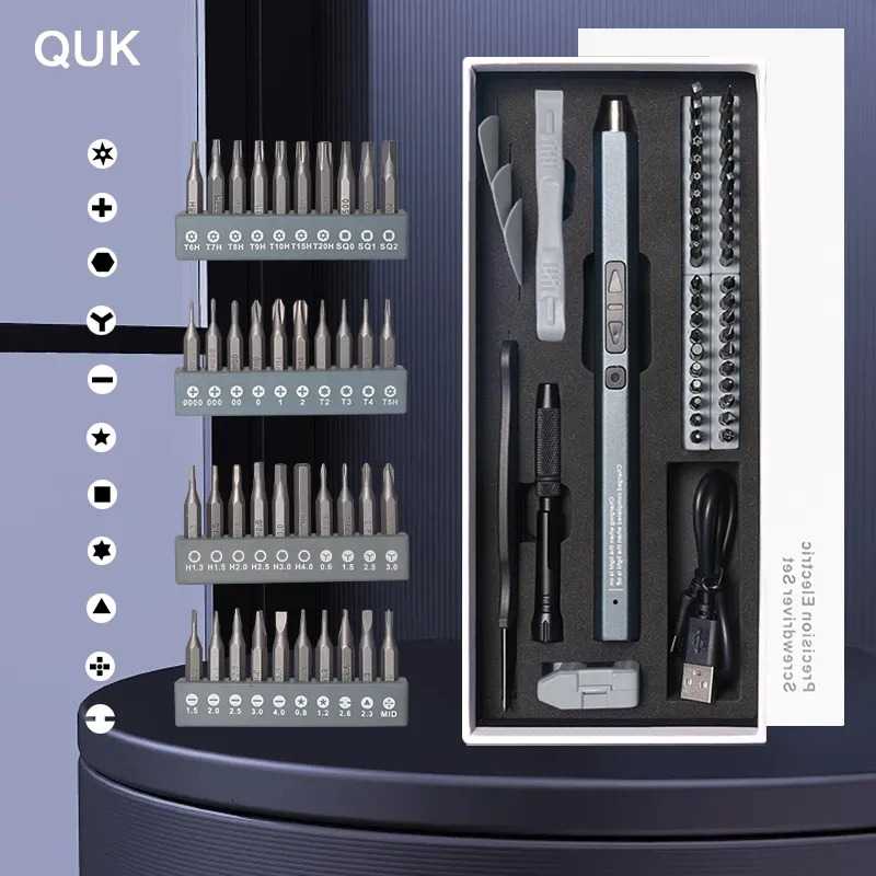 MATUARI QUK Set Obeng USB Elektrik Rechargable Electric Screwdriver 50