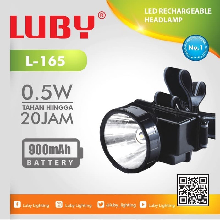 Luby Senter Kepala Led Super Terang W L Jarak Cahaya Meter