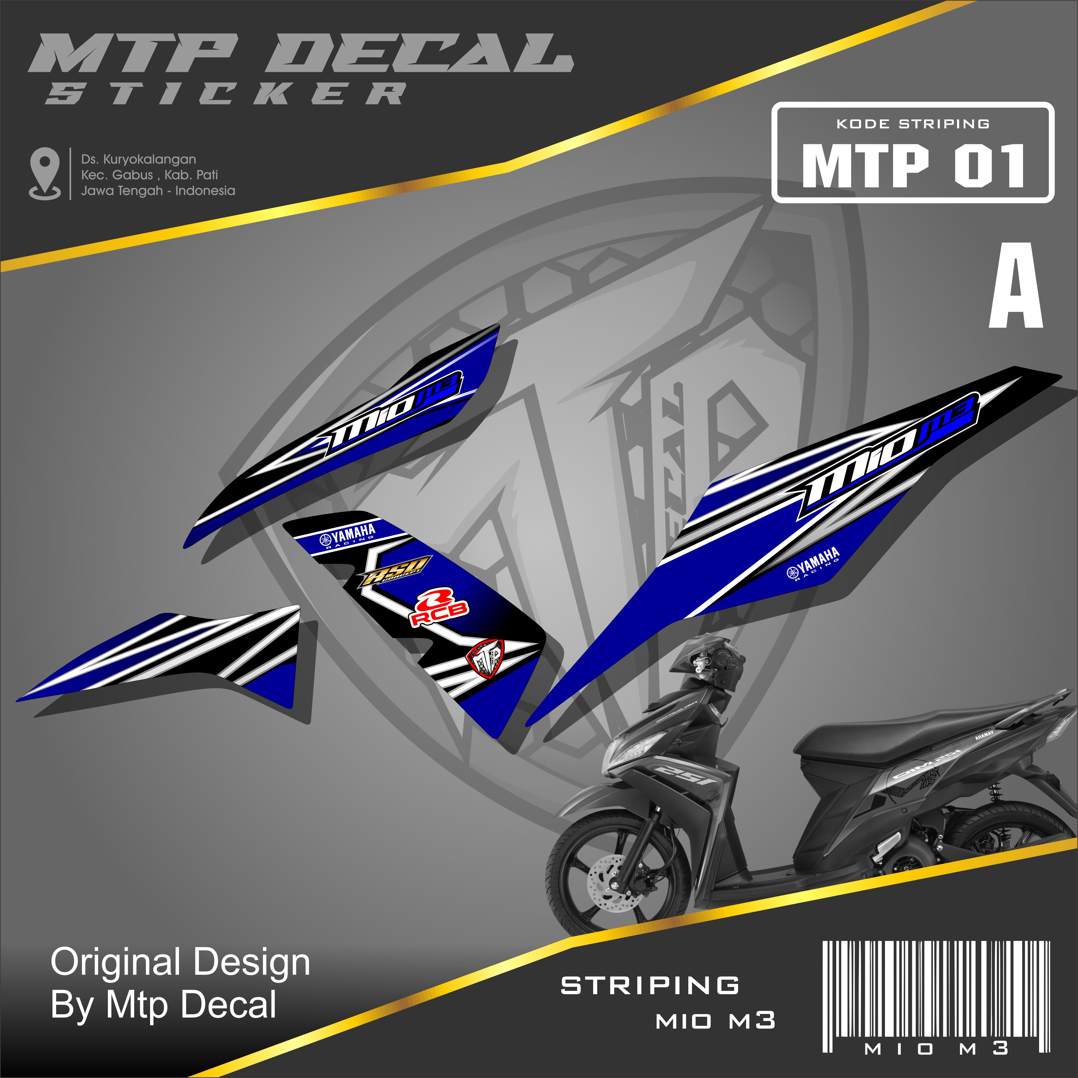 Sticker Striping Mio M Decal Stiker Setriping Variasi List Motor Mtp