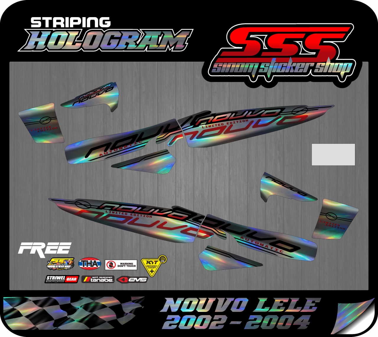 Stiker List Striping Hologram Yamaha Nouvo Lele Limited Edition