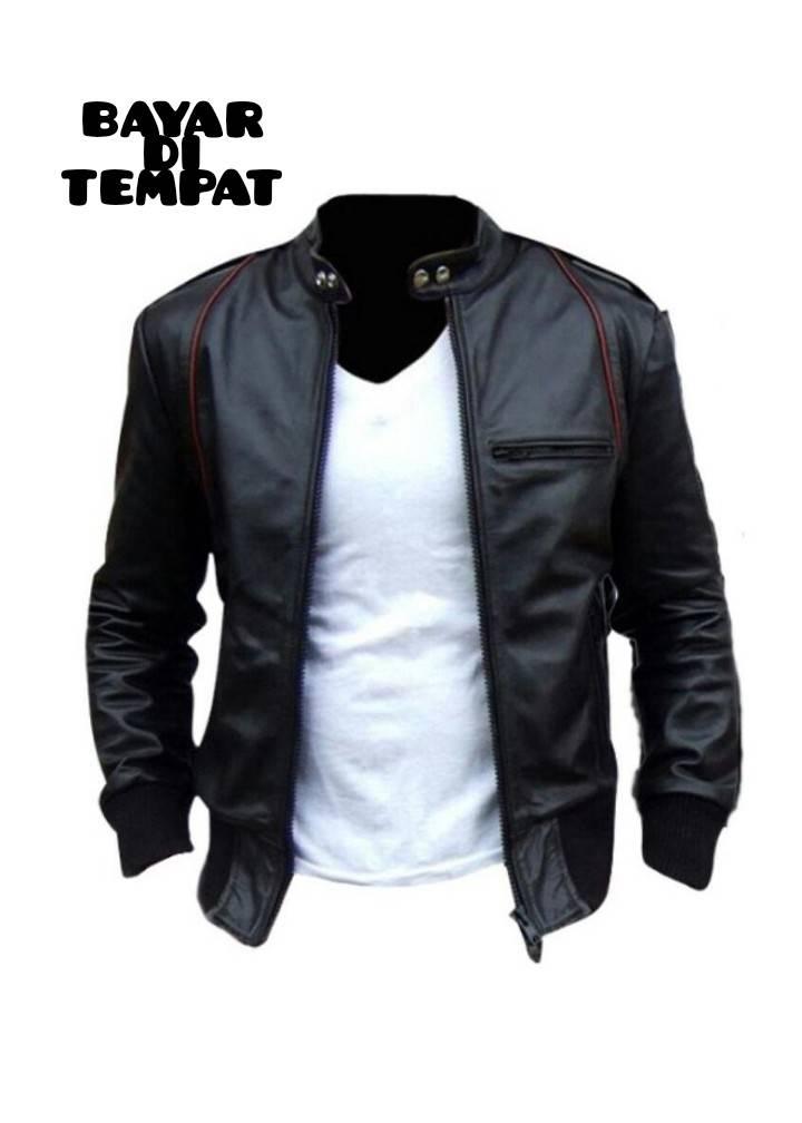 NEW Jaket Semi Kulit Pria exclusive Sk24 - Black
