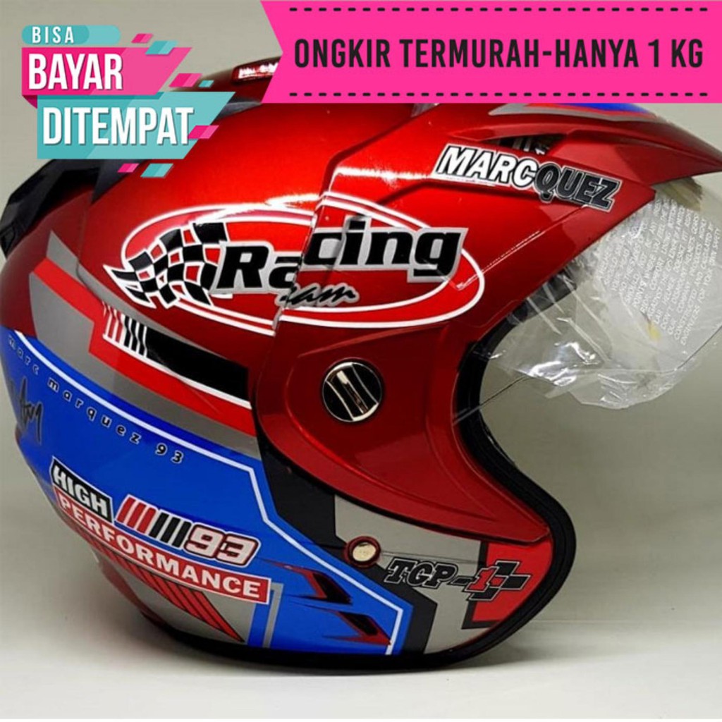 HELM MOTOR SNI Helmet Double Visor Dua Kaca Helem Racing Marc Marquez