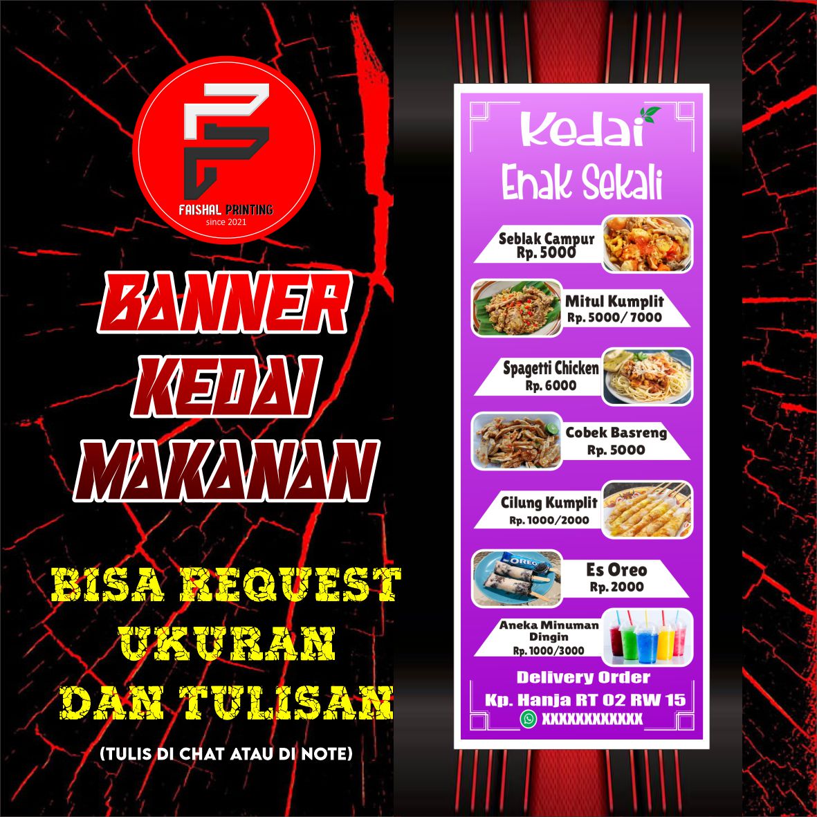 Banner Jajanan Spanduk Makanan Dan Minuman Banner Kedai Warung