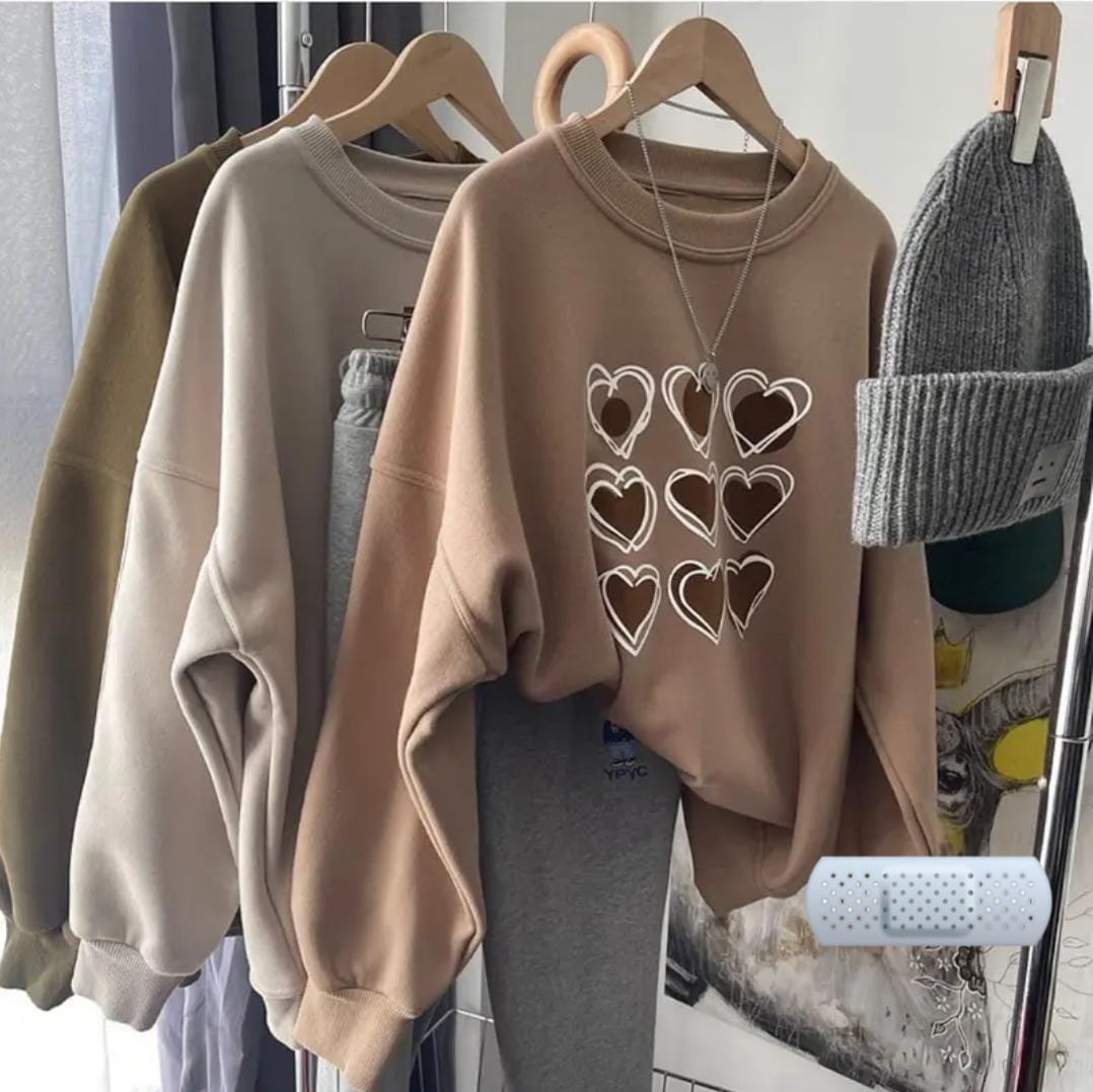 Baju Atasan Wanita Sweater Wanita Many Loves One Size Crewneck One