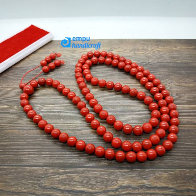 Tasbih Batu Koral Merah Tembus Cahaya Mm Emp Lazada Indonesia