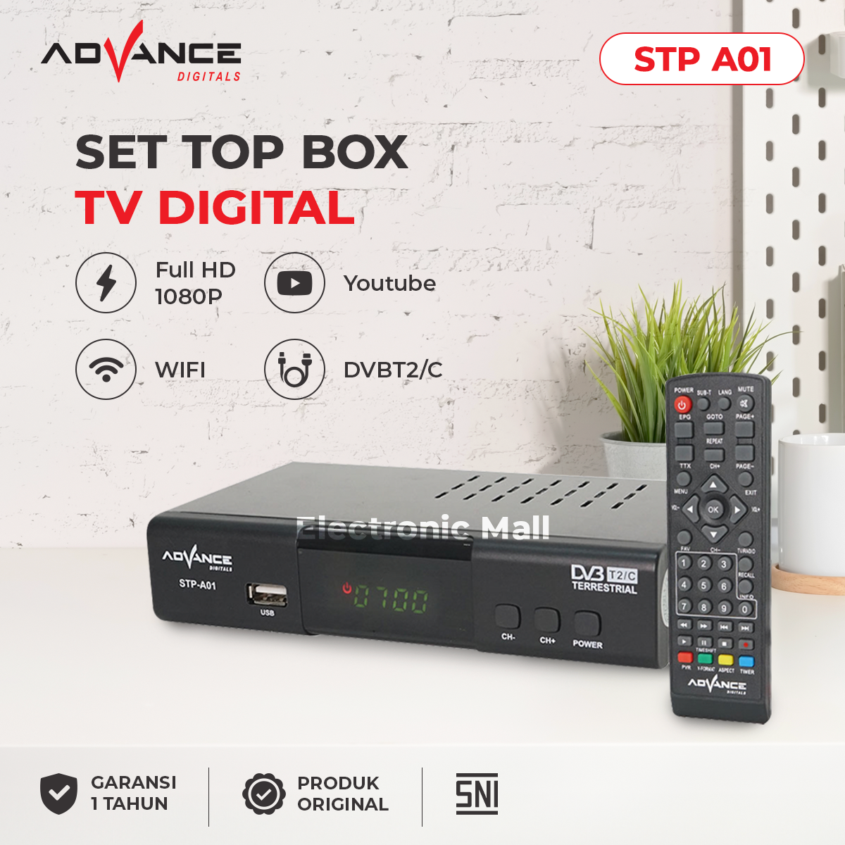 Advance Set Top Box Tv Digital Tv Tabung Stb Receiver Penerima Siaran