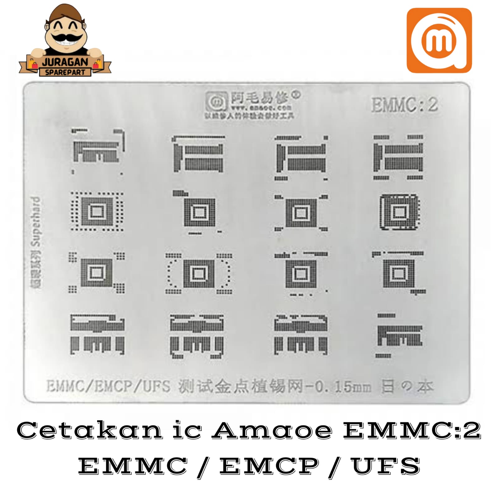 PLAT CETAKAN IC BGA AMAOE EMMC 2 EMCP UFS ORIGINAL EMMC2 Lazada Indonesia