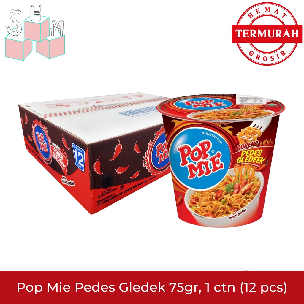 Pop Mie Goreng Pedes Gledek 75gr 1 Karton 12 Pcs Lazada Indonesia