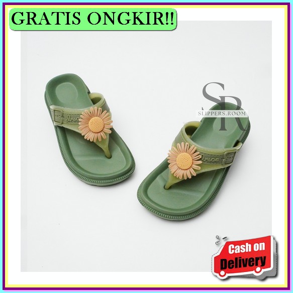 Sandal Karet Wanita Jelly Empuk Korean Style Kondangan Import Elegan