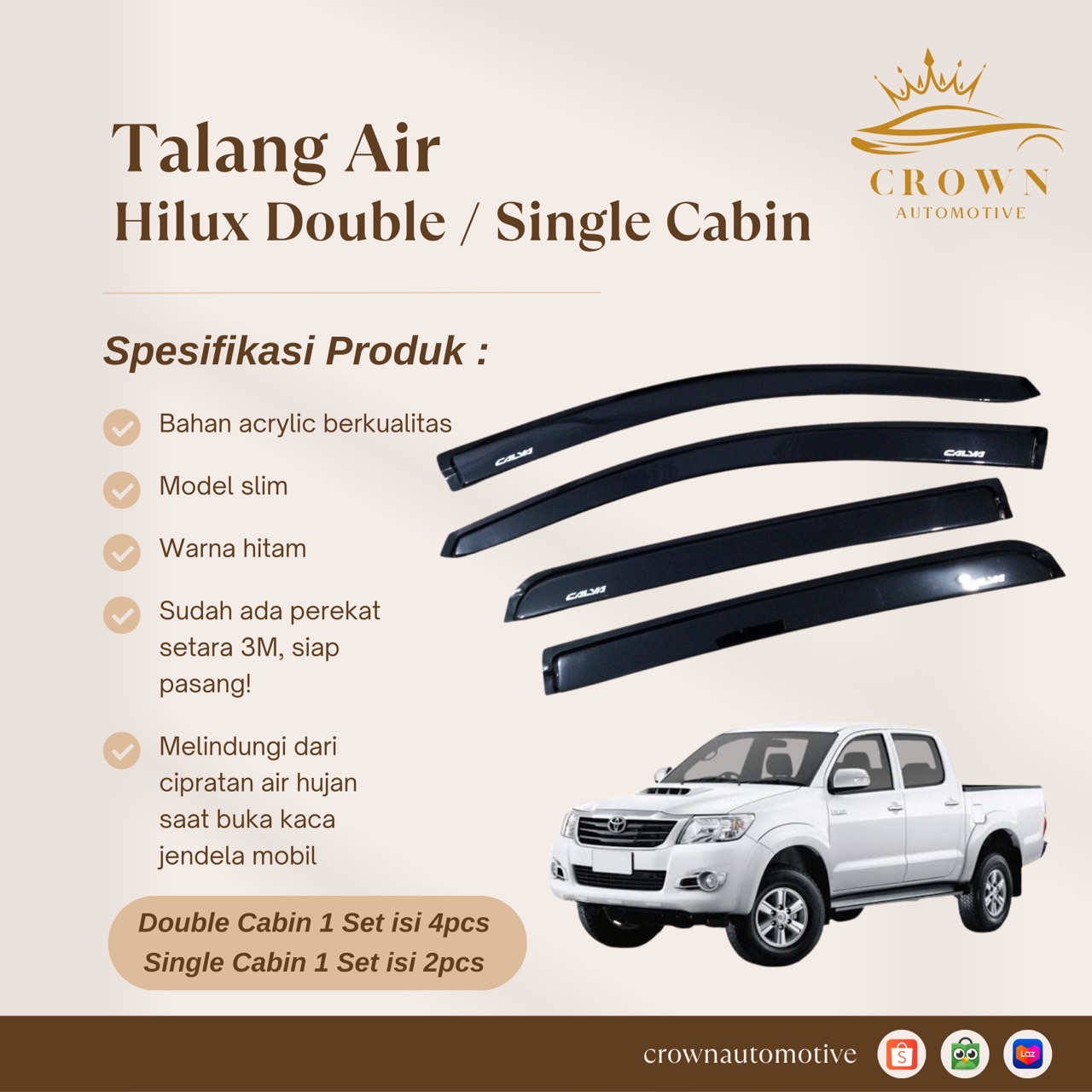 Talang Air Mobil Toyota Hilux Single Cabin Slim 2 Pintu Lazada Indonesia