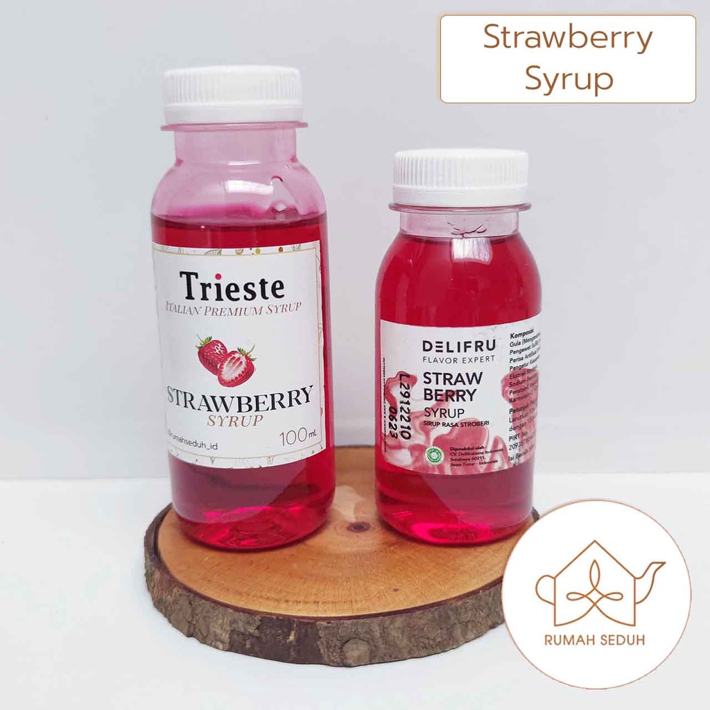 100 ML Sirup Strawberry Trieste Delifru Stroberi Italian Premium