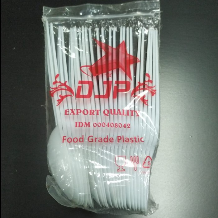 Sendok Plastik Higienis Steril Sendok Makan Plastik Putih Polos 25 Pcs