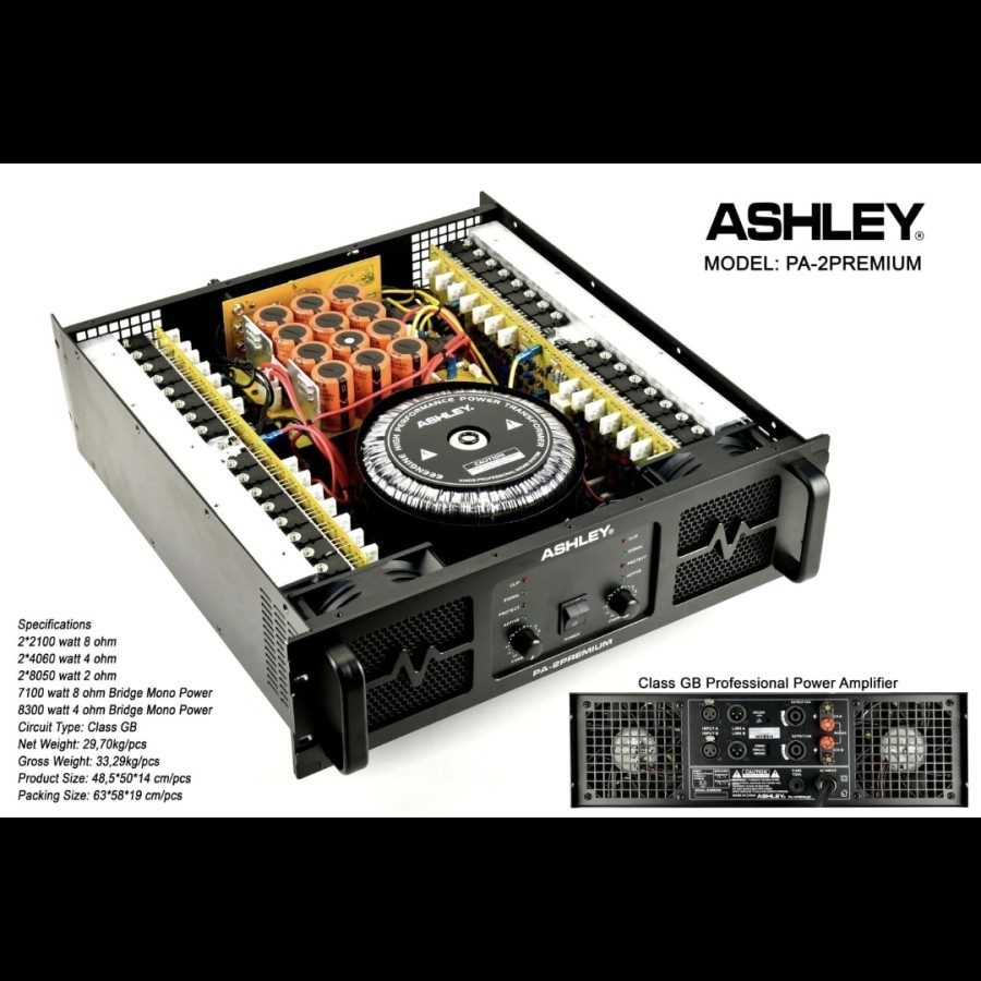 Power Amplifier Ashley Pa Premium Class Gb Original Garansi Resmi