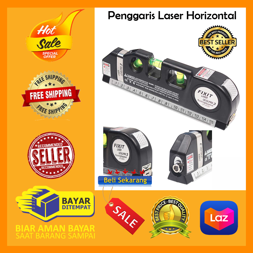 PROMO MURAH Waterpass Laser Duduk Multifungsi Penggaris Level Mistar