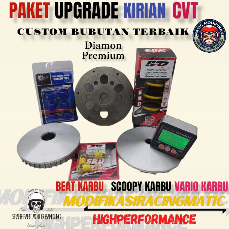 Paket Upgrade Cvt Beat Karbu Kirian Scoopy Karbu Spacy Karburator Set