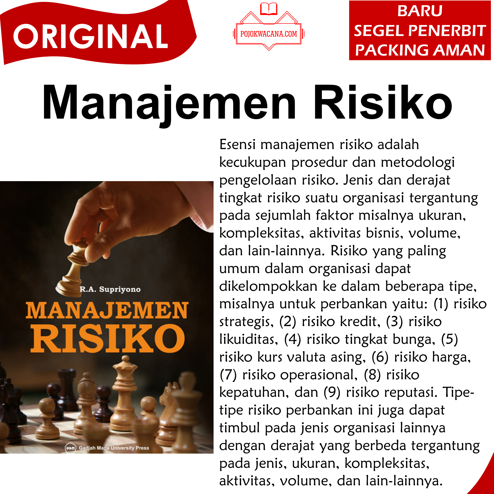 Original Buku Manajemen Risiko R A Supriyono Lazada Indonesia