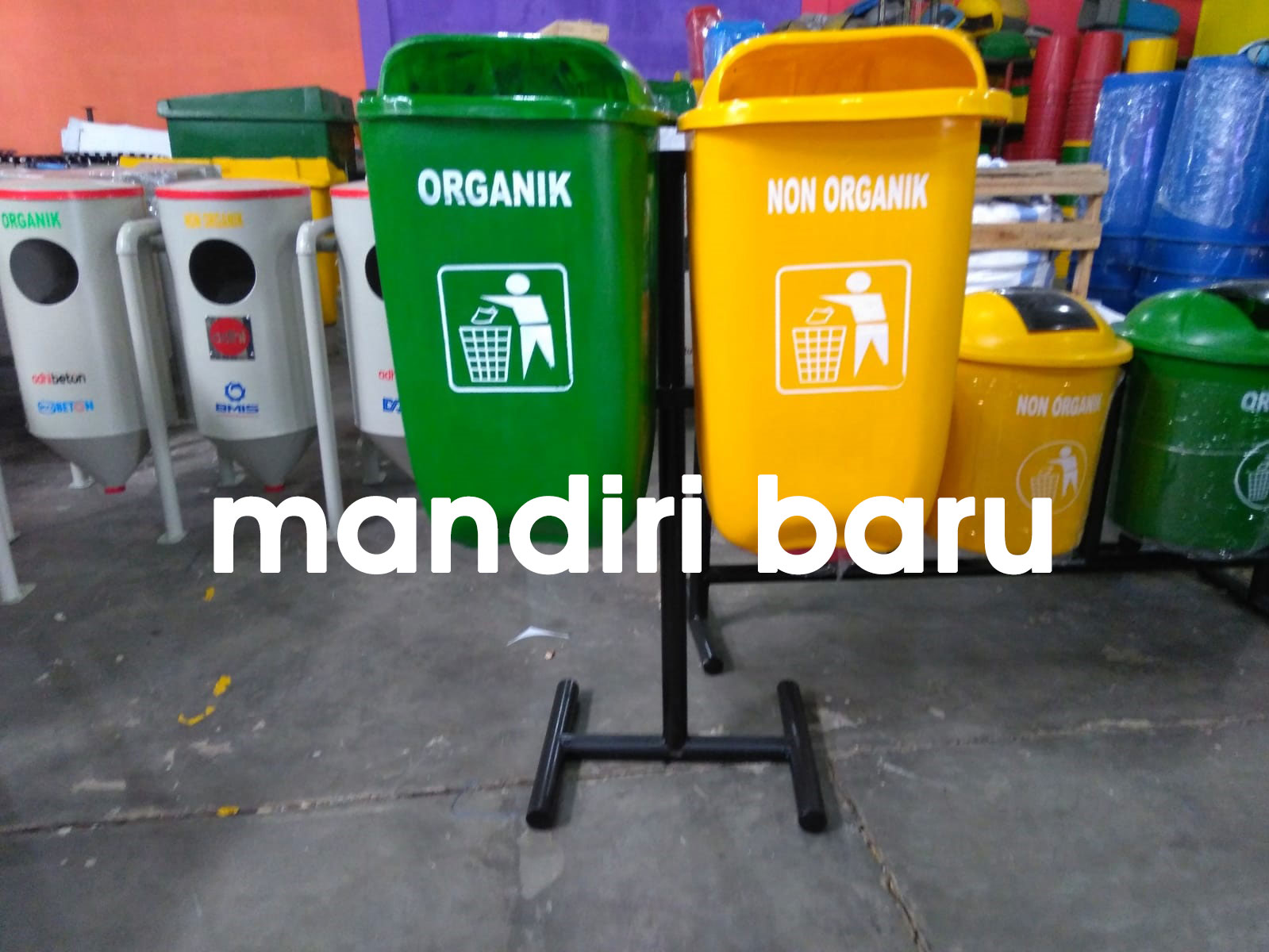 Tong Sampah Fiber Pilah Organik Anorganik Warna Tempat Sampah