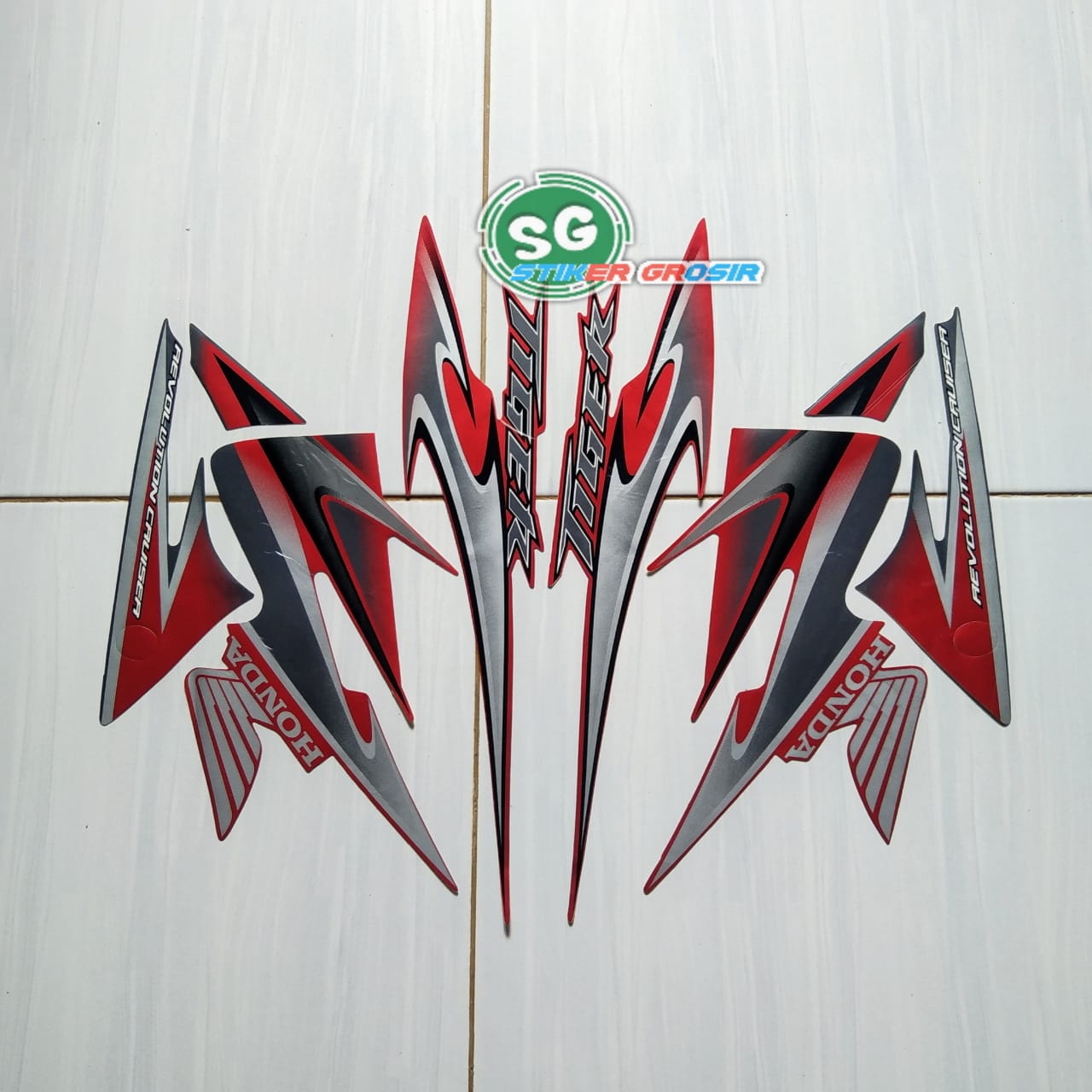 STIKER STRIPING LIS BODY HONDA TIGER REVO 2012 2013 MERAH STANDAR