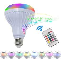 12 W LED E27 Nirkabel Bluetooth Speaker Bulb Lampu Bermain Musik SMART Lampu-Intl