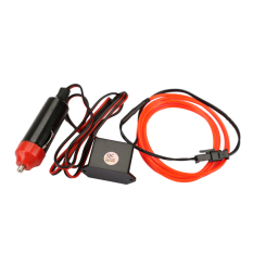 1 M Fleksibel Neon Glow Cahaya Dingin Mobil Strip EL Kawat With 12 V Inverter Merah