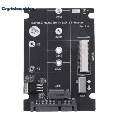 2 In 1 NGFF M.2 B + M Key Mini PCI-E atau MSATA SSD Ke Kartu Adaptor SATA III (hitam) -Intl