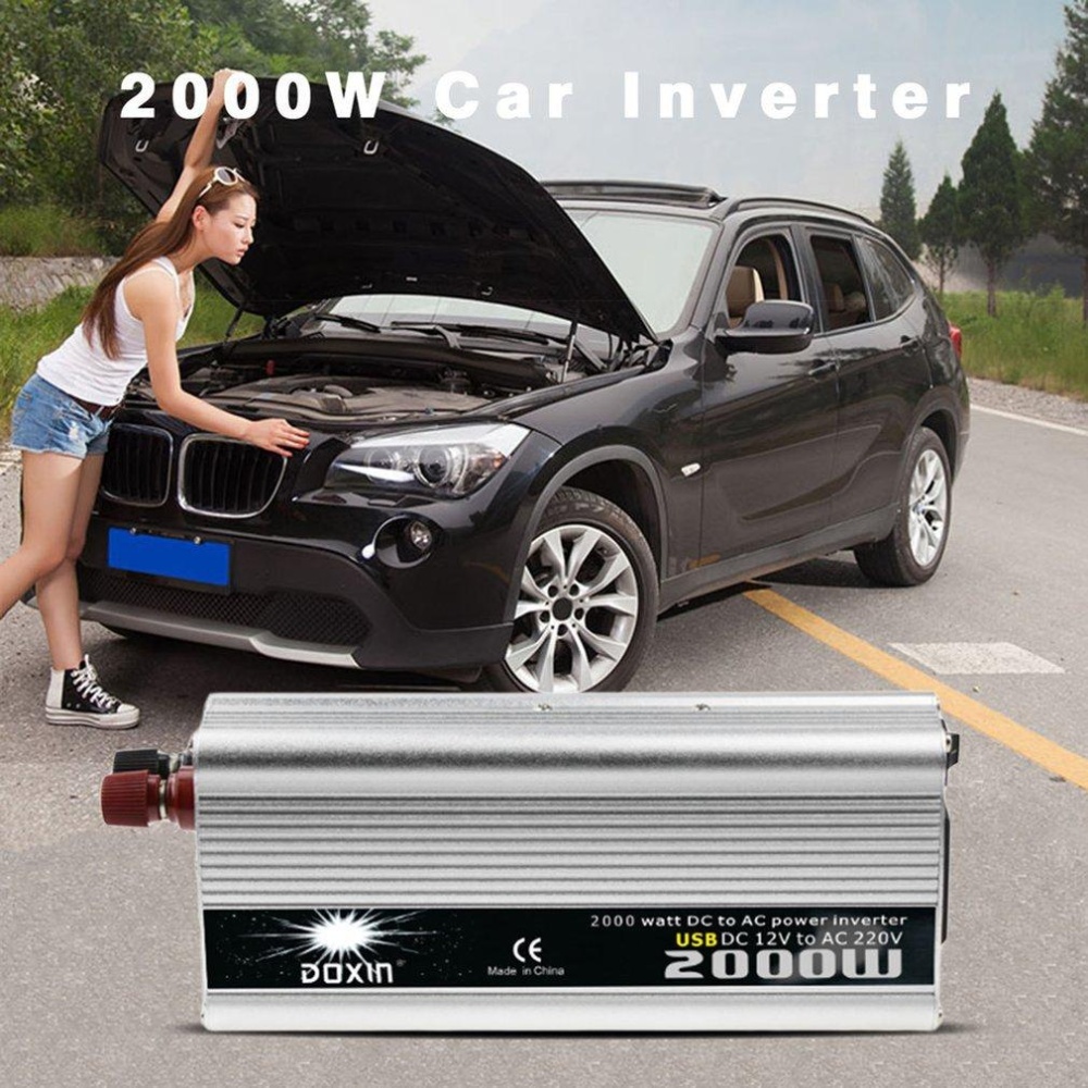 2000 W DC Ke AC Power Converter DC 12 V untuk 220 V AC USB Transformer Mobil-Intl