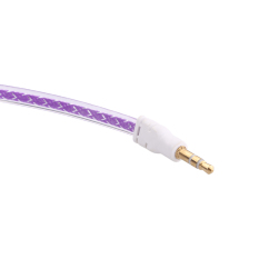 3.5mm MALE M/M Stereo Audio Tambahan Kabel Tambahan Mie Datar Ungu