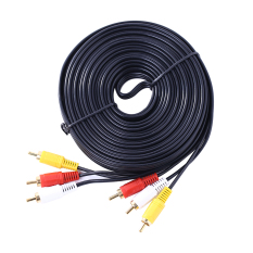 3 RCA Komposit Male To Male Audio Video AV Kabel untuk DVD TV (10 M)-Intl