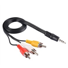 3.5mm Mini AV to 3 RCA Male Adapter Audio Video Camcorder Connector Cable - intl