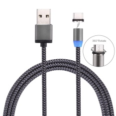 360 Derajat Rotasi 1 M Gaya Menenun USB-C/TYPE C untuk USB 2.0 Strong Magnetic Charger Kabel dengan Indikator LED untuk Samsung Galaxy S8 dan S8 +/LG G6/Huawei P10 dan P10 Plus/OnePlus 5/Xiaomi Mi6 dan Max 2/dan Other Smartphone (Abu-abu) -Intl