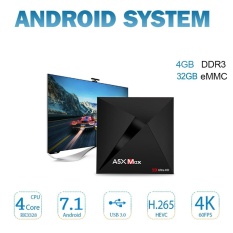 A5X Max + Smart Android 7.1 TV Box RK3328 4 K VP9 H.265 HDR10 1000 M LAN 2.4G/ 5g WiFi 4 GB/32 GB DLNA Miracast Bluetooth 4.1 HD Media Player U.S. Plug-Intl