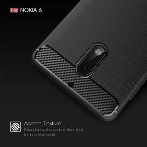 Accessories HP Premium Quality Carbon Shockproof Hybrid Case For Nokia 6 - Black 2