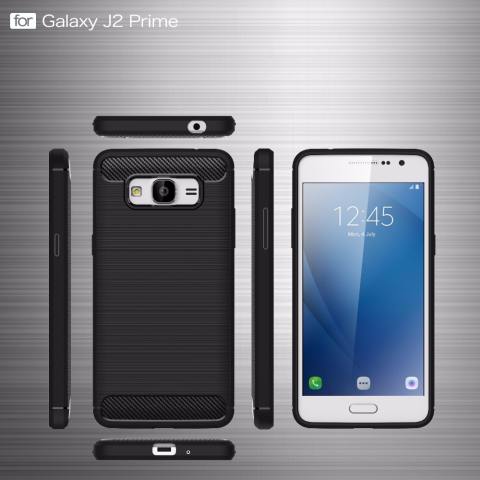 Accessories HP Premium Quality Carbon Shockproof Hybrid Case for Samsung Galaxy J2 Prime - Black 1