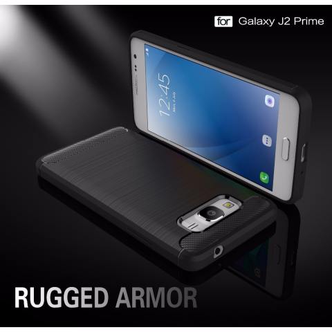 Accessories HP Premium Quality Carbon Shockproof Hybrid Case for Samsung Galaxy J2 Prime - Black 2