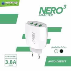 Adapter Charger Hippo Nero 3 Ports USB 3.8A Value Pack - Fast Charging Travel