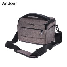 Andoer Cuboid-shaped DSLR Camera Shoulder Bag Portable Fashion Polyester Camera Case for 1 Camera 2 Lenses and Small Accessories for Canon Nikon Sony FujiFilm Olympus Panasonic