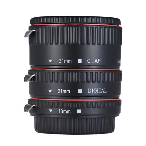 Andoer Tabung Ekstensi Makro Set 3-Piece 13 Mm 21 Mm 31 Mm Auto Fokus Ekstensi Cincin Tabung untuk Kamera tubuh dan Lensa 35 Mm SLR Kompatibel untuk Canon Semua EF dan EF-S Lensa-Intl 3