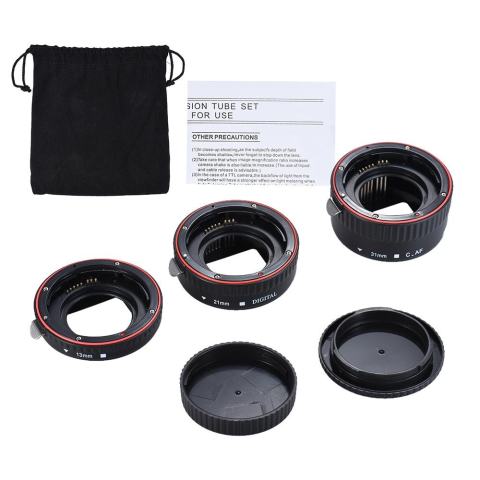 Andoer Tabung Ekstensi Makro Set 3-Piece 13 Mm 21 Mm 31 Mm Auto Fokus Ekstensi Cincin Tabung untuk Kamera tubuh dan Lensa 35 Mm SLR Kompatibel untuk Canon Semua EF dan EF-S Lensa-Intl 4