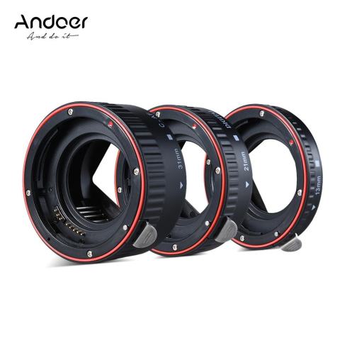 Andoer Tabung Ekstensi Makro Set 3-Piece 13 Mm 21 Mm 31 Mm Auto Fokus Ekstensi Cincin Tabung untuk Kamera tubuh dan Lensa 35 Mm SLR Kompatibel untuk Canon Semua EF dan EF-S Lensa-Intl 1