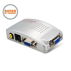 ASLB Converter Box Adapter VGA to TV AV RCA S-Video - Silver