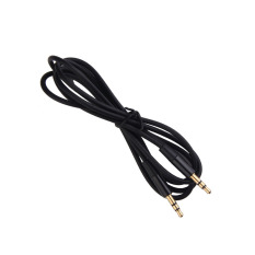 AUX Kabel Cord 3.5mm 3 Tiang Male Audio Stereo Kabel Ekstensi Hitam
