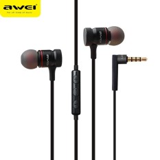 Awei ES-70TY Super Bass In-ear Headphone Mic Volume Control Earphone BK - intl
