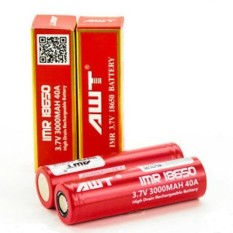 AWT battery - baterai - batre Imr 18650 3000mah - 40A vaporizer imr 3.7v - Baterai Untuk Rokok Elektronik-Merah