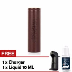 Baterai Rokok Elektrik LG 3000mAh Mods Vape Vapor Tipe 18650 2600mAh Coklat - Free Charger Baterai dan Liquid